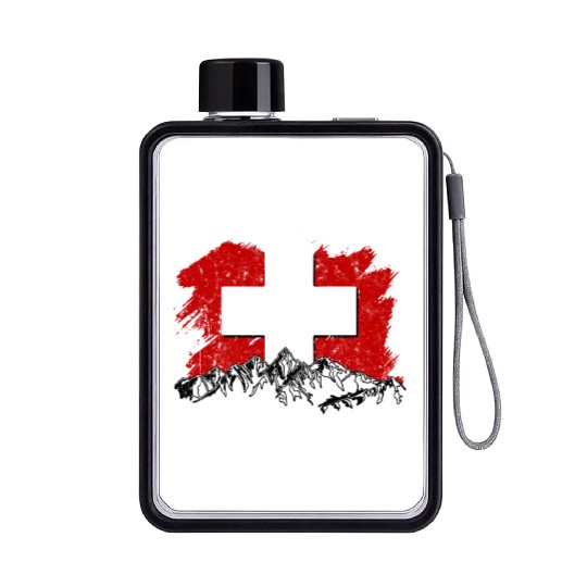 Switzerland Flag Zurich Bern Alps Swiss German Flat Water Bottles