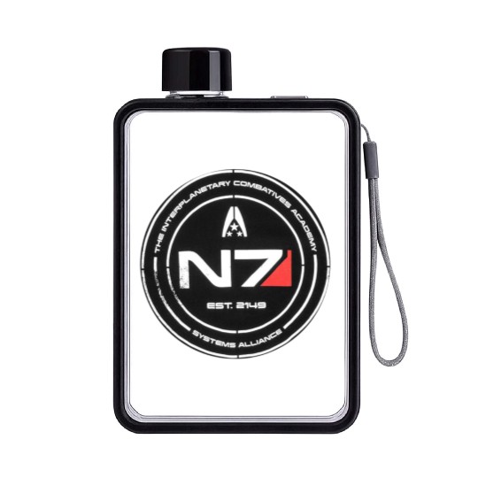 N7 Mass Effect Commander Shepherd Flat Water Bottles