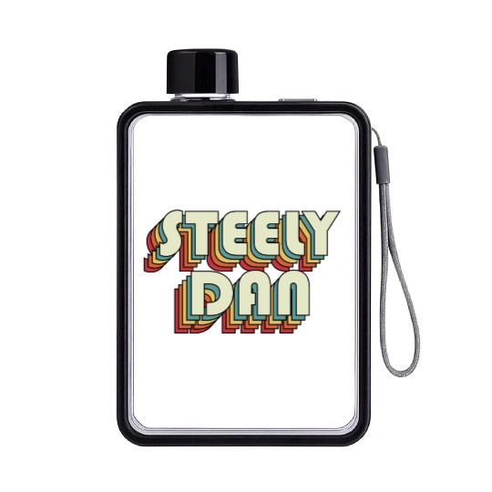Steely Dan | Unique Retro Faded-Style Typography Flat Water Bottles