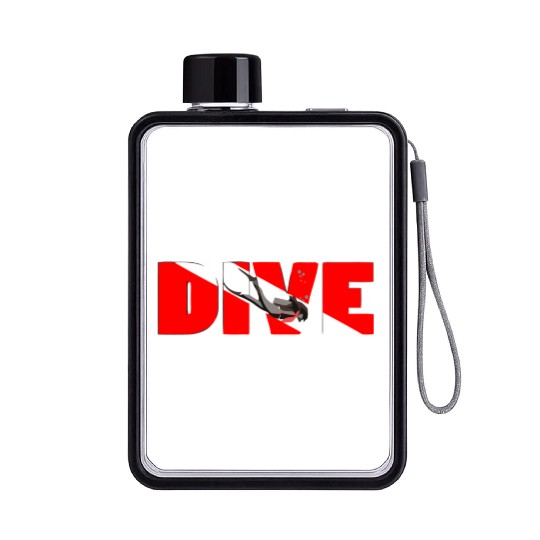 Scuba Diving Dive Flat Water Bottles