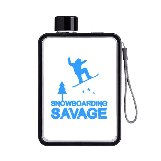 Snowboarding Savage Kids Cool Youth Freestyle Snow Flat Water Bottles