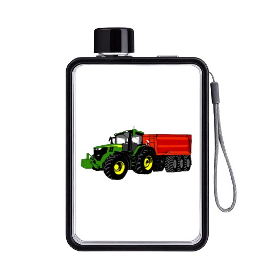 Tractor - farmer - agriculture - farm Flat Water Bottles