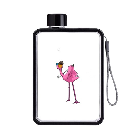 Flamingo Golf Golfing Flat Water Bottles