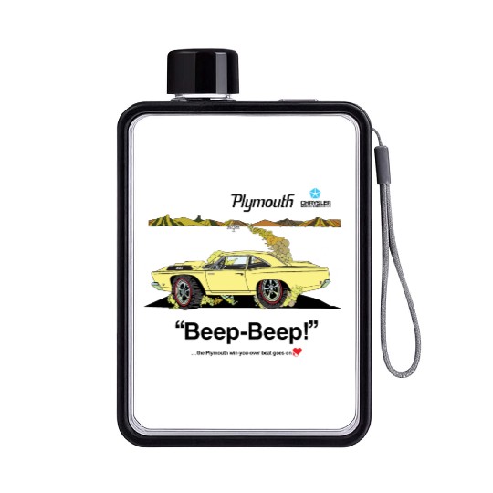 1968 Plymouth Road Runner Salt Flats Yellow Flat Water Bottles