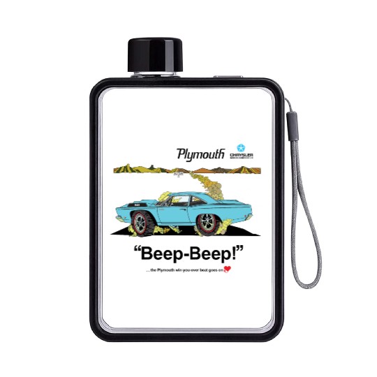 1968 Plymouth Road Runner Salt Flats Light Blue Flat Water Bottles