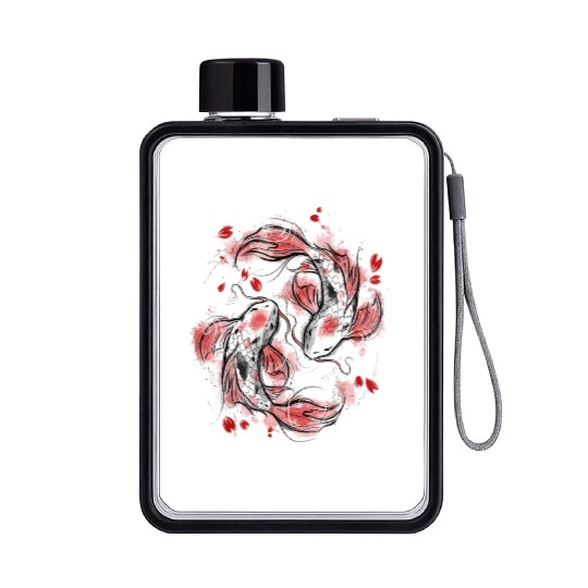 Japanese Koi Fish I Koi Carp Pond Japan Tattoo Flat Water Bottles