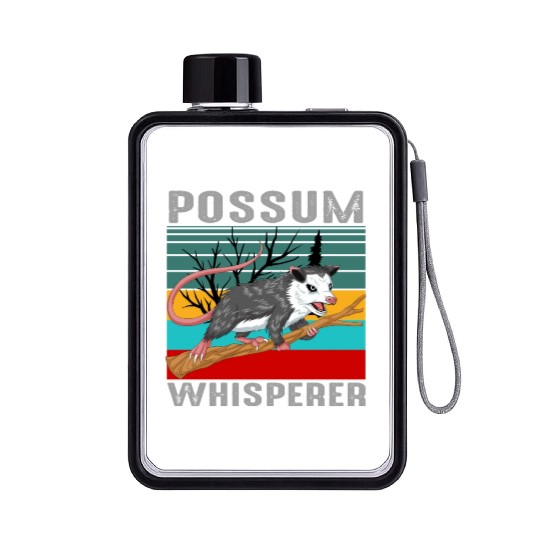 opossum Whisperer Flat Water Bottles