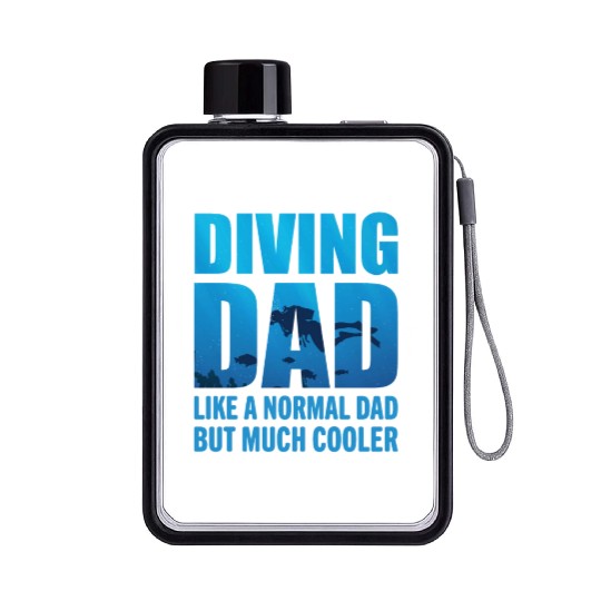 Diving Dad Scuba Diving Flat Water Bottles
