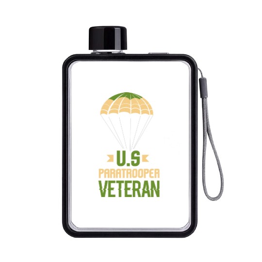 Army Parachute Airborne Division US Veteran Flat Water Bottles