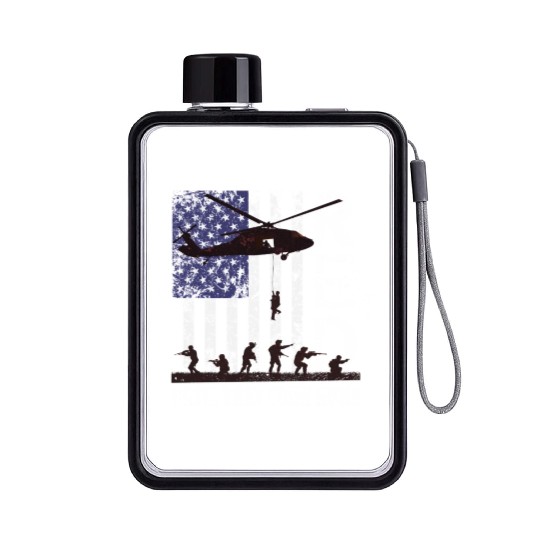 RED Friday Remember Everyone Deployed US Flag Army Flat Water Bottles