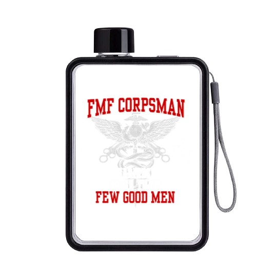 FMF Devil US Navy Corpsman DOC Badass Army Veteran Flat Water Bottles