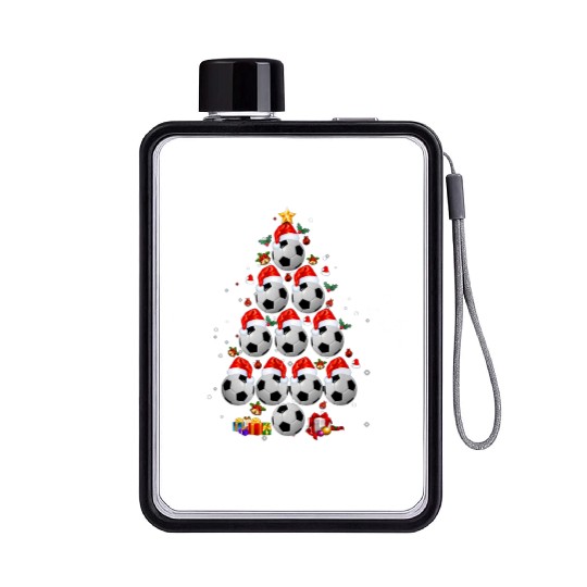 Soccer Balls Christmas Tree Flat Water Bottles
