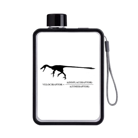 Velociraptor Science Joke Flat Water Bottles