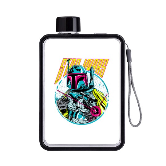 Star Wars Boba Fett Neon Blaster Vintage Graphic Flat Water Bottles