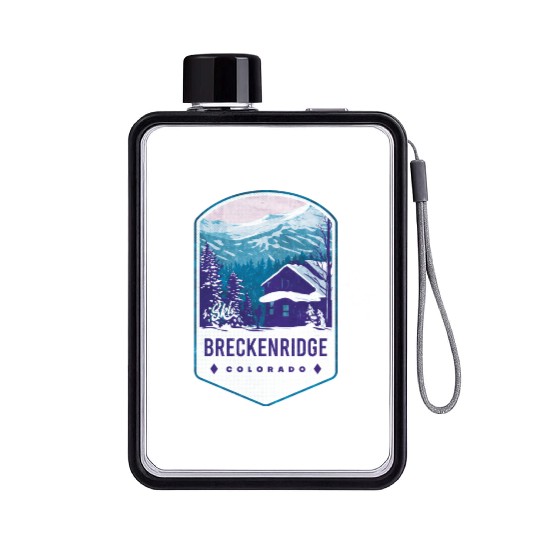 Breckenridge Colorado Ski Badge Flat Water Bottles