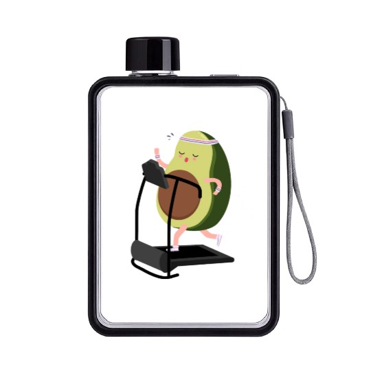 run avocado Flat Water Bottles