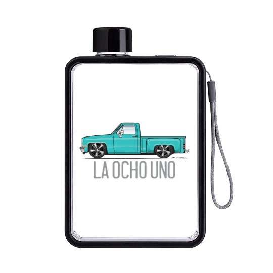 La Ocho Uno Light Turquoise Flat Water Bottles