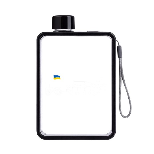 Ukrainian Tractor Pulling Tank With Ukraine Flag Flat Water Bottles