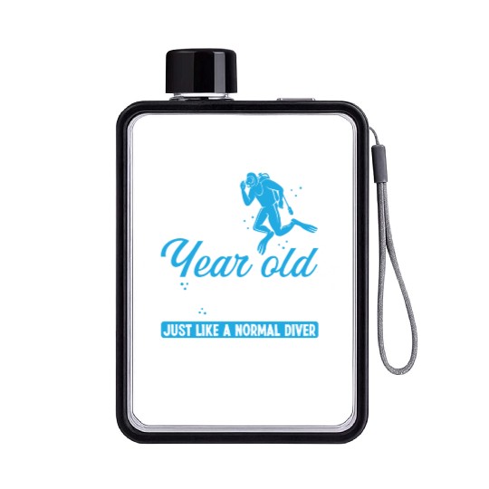 50th Birthday Scuba Divers Scuba Diving 50 Years Flat Water Bottles