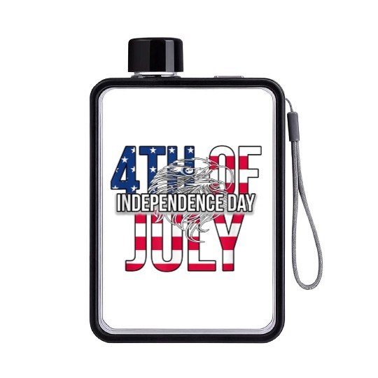 US Happy Independence Day 4th July Flag Eagle Flat Water Bottles