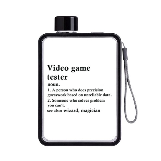 Video Game Tester Funny Definition Flat Water Bottles