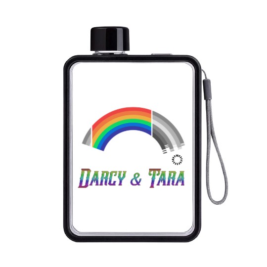 Heartstopper Rainbow Darcy and Tara LBGTQIA+ Flat Water Bottles