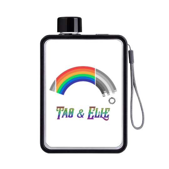 Heartstopper Rainbow LBGTQIA+ Tao and Elle Flat Water Bottles