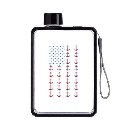 Boating American Flag 4th of July Merica USA Flat Water Bottles