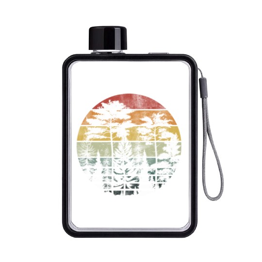 Retro Style Wildlife Trees Outdoors Nature Forest Flat Water Bottles