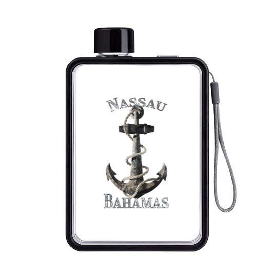 Nassau Bahamas Nautical Anchor Sailing Flat Water Bottles