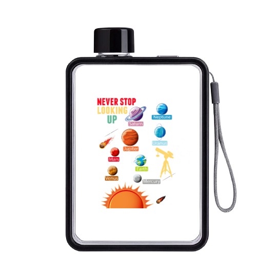 Telescope Solar System Planets Astronomy Lover Flat Water Bottles