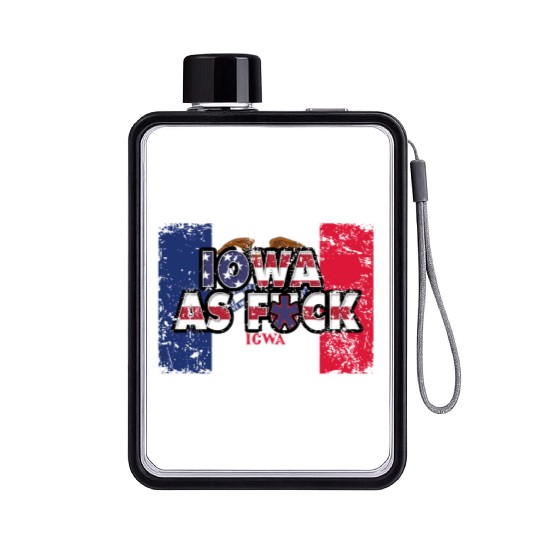 America US Flag State Flag Iowa Flat Water Bottles