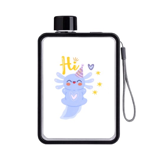Baby Axolotl Art - 3 Flat Water Bottles