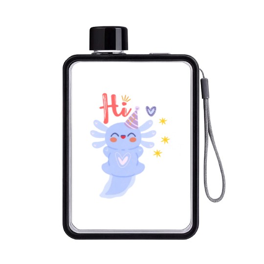 Baby Axolotl Art - 7 Flat Water Bottles