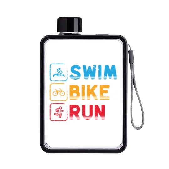 Swim Bike Run Triathlon Athlete Swim Run Bike Flat Water Bottles