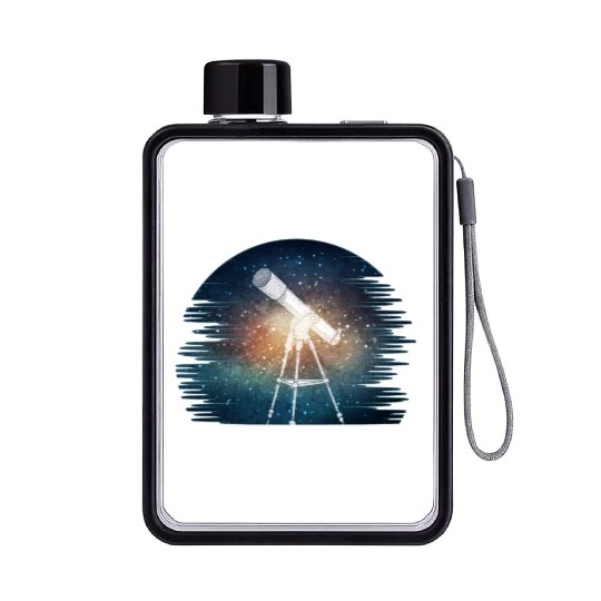 Telescope Solar System Stars Galaxy Astronomer Flat Water Bottles