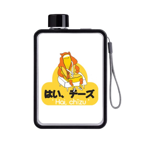 Say cheese in Japanese. Flat Water Bottles