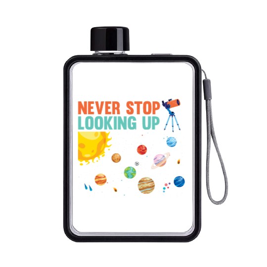 Telescope Solar System Planets Astronomer Flat Water Bottles