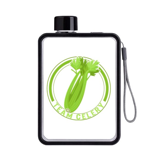 Celery Vegetable Flat Water Bottles, Team Celery Flat Water Bottles,