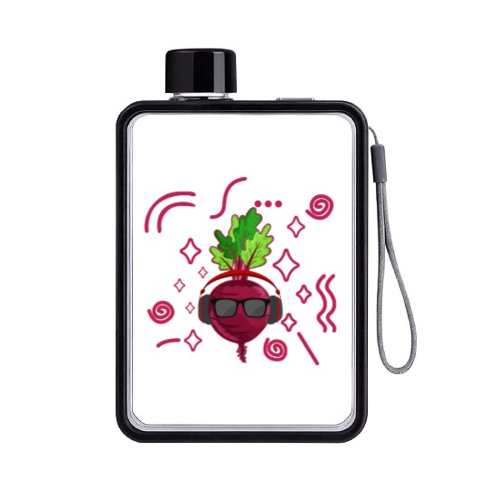 Beets Vegetable Flat Water Bottles, Fresh Beets Wearing