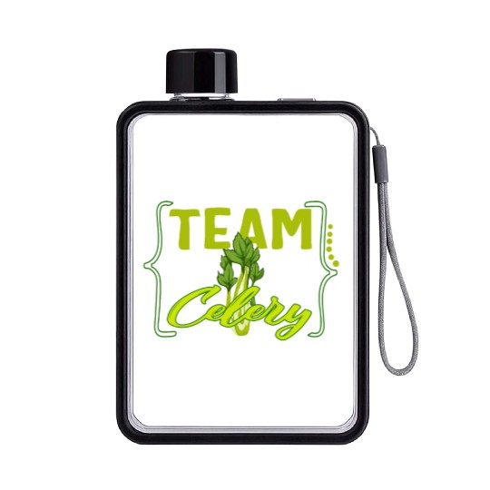 Celery Vegetable Flat Water Bottles, Team Celery Flat Water Bottles,