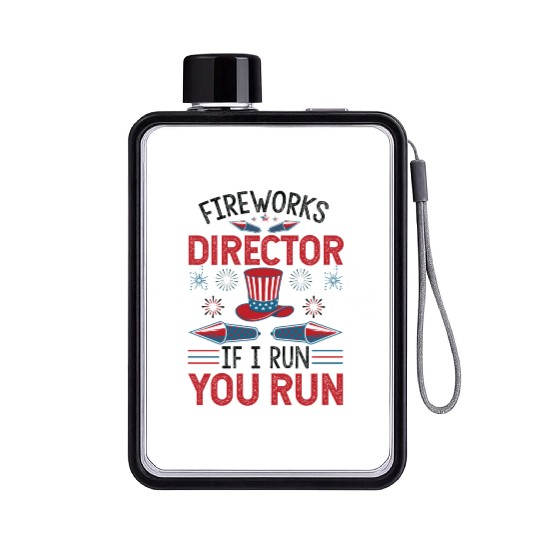 Funny 4th Of July Independence Day Fireworks Gifts Flat Water Bottles