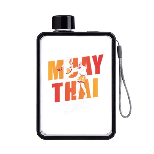 Muay Thai Warrior Martial Arts Boxing Fighter Flat Water Bottles