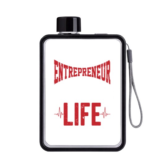 Business Mindset Lifestyle Entrepreneur Gifts Idea Flat Water Bottles
