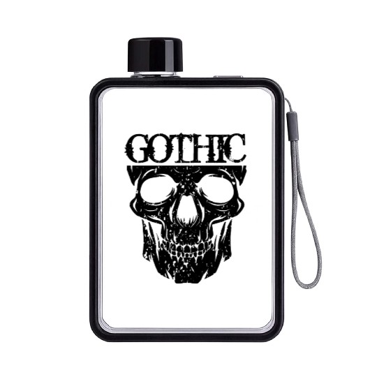 Gothic Skull Flat Water Bottles