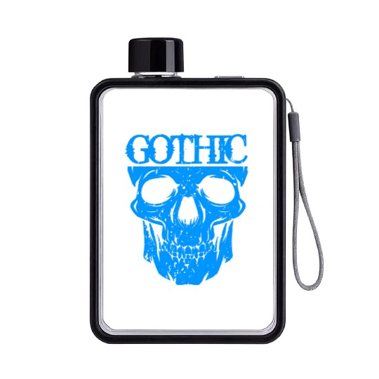 Gothic Skull Flat Water Bottles