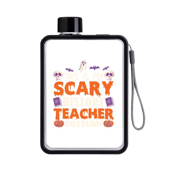 This is My Scary History Teacher Costume Halloween Flat Water Bottles