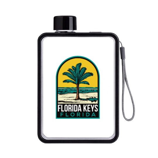 Florida Keys Vintage Beach Flat Water Bottles