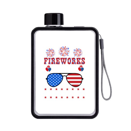 Fireworks Expert If I Run You Run Independence Day Flat Water Bottles