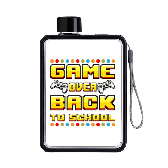 Game Over Back To School Flat Water Bottles
